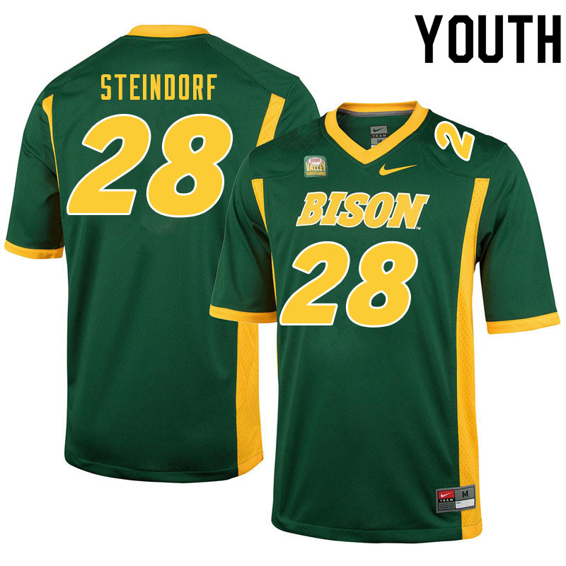 Youth #28 Kaedin Steindorf North Dakota State Bison College Football Jerseys Sale-Green - Click Image to Close